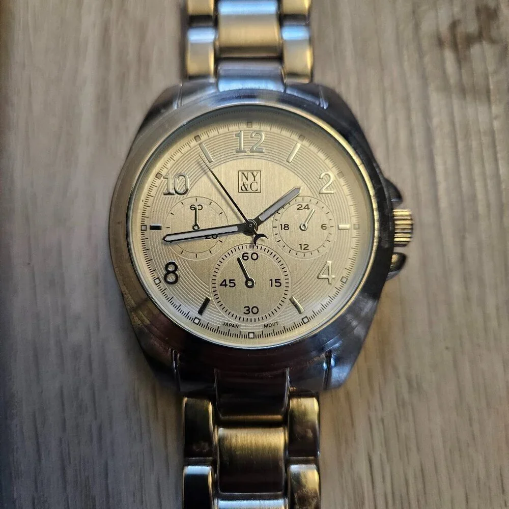 Women's New York & Company Silver Chronograph Watch – Brand New